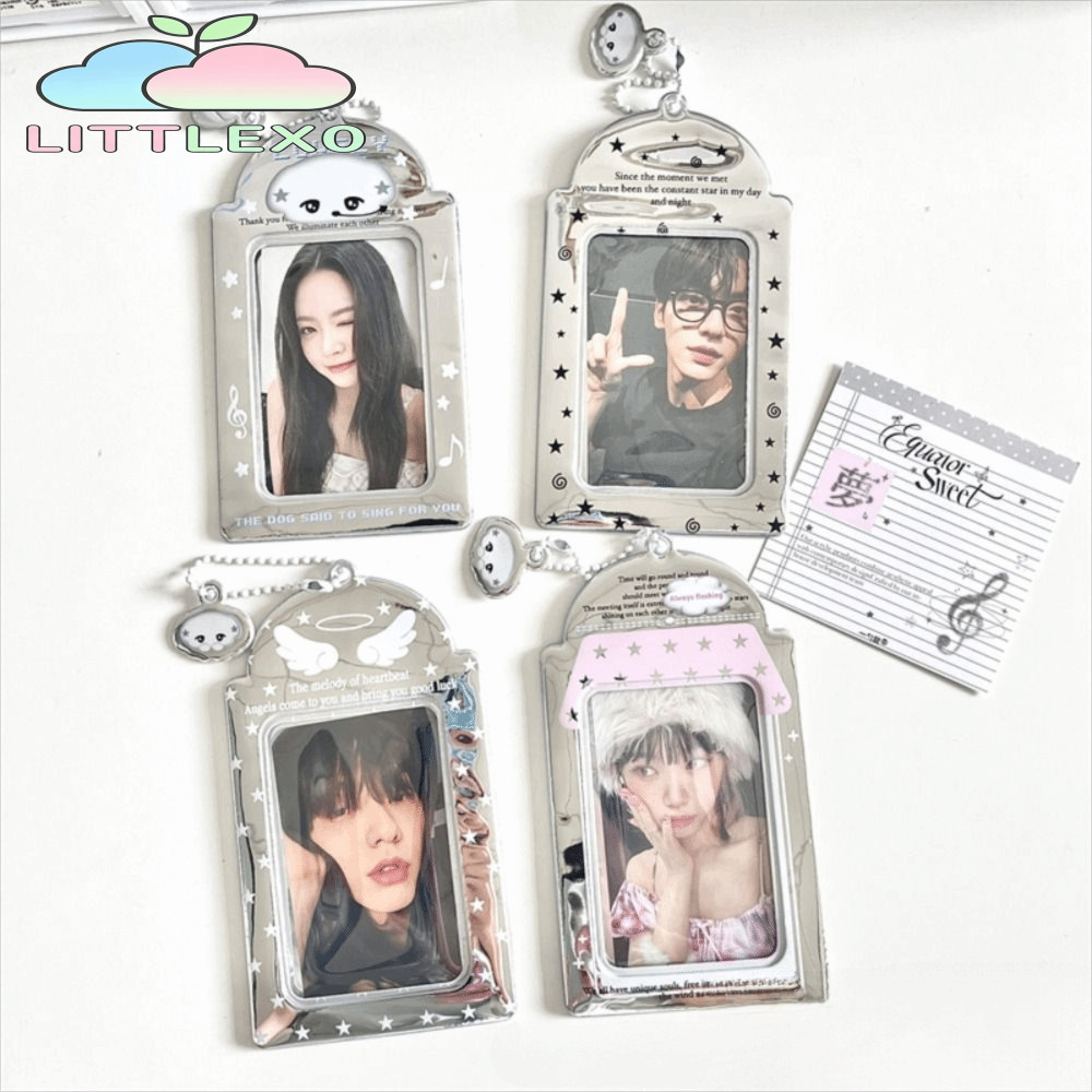 LITTLEX Kpop Photocard Holder,จี้PVC Idolกรอบรูป,3 นิ้วภาพแสดงเงินผู้ถือบัตร