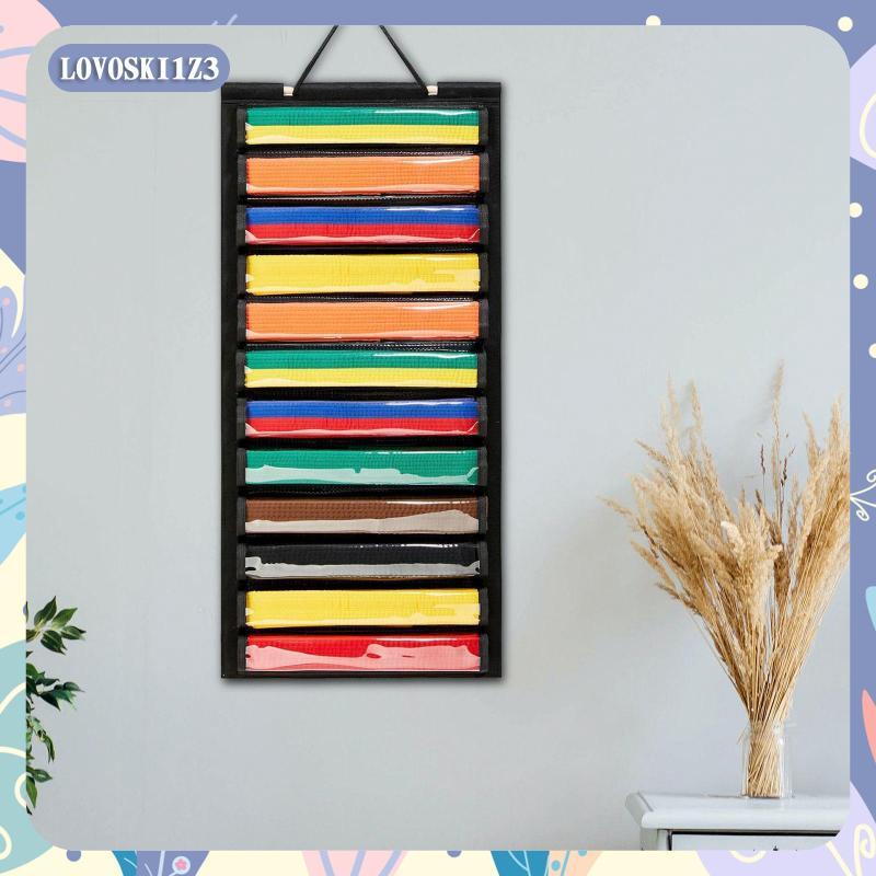 [lovoski1z3] ชั้นวางแสดงเข็มขัดเทควันโดพร้อมช่อง 12 ช่อง 13.8x28.4 นิ้วอเนกประสงค์ที่มีประสิทธิภาพสําหรับ