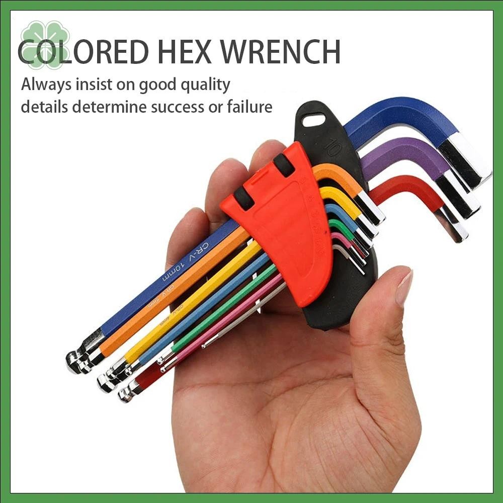 9 ชิ้น S2 โลหะผสมเหล็ก Hex Key Allen ประแจเครื่องมือ 1.5/2/2.5/3/4/5/6/8/10 มิลลิเมตร Quick Snap อะแดปเตอร์เครื่องมือ Ball Head/Plum Blossom หัว