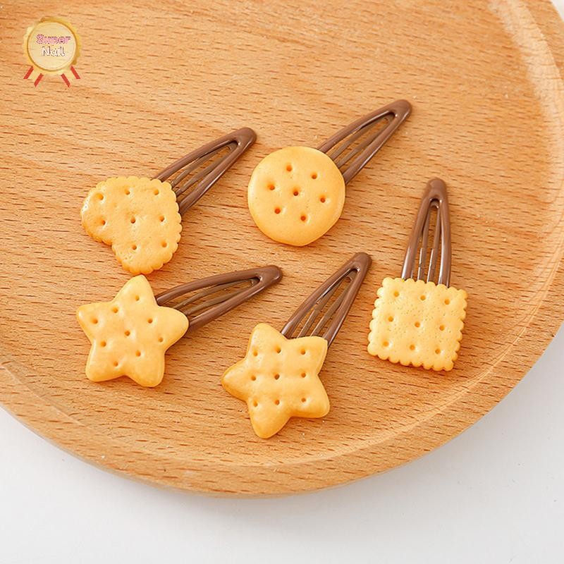 FLTH 1/4 ชิ้นสร้างสรรค์สาวน่ารักบิสกิต Hairpin Simple คุกกี้รูปร่างด้านข้างคลิปผมด้านบน Headdress เครื่องประดับผม Vary