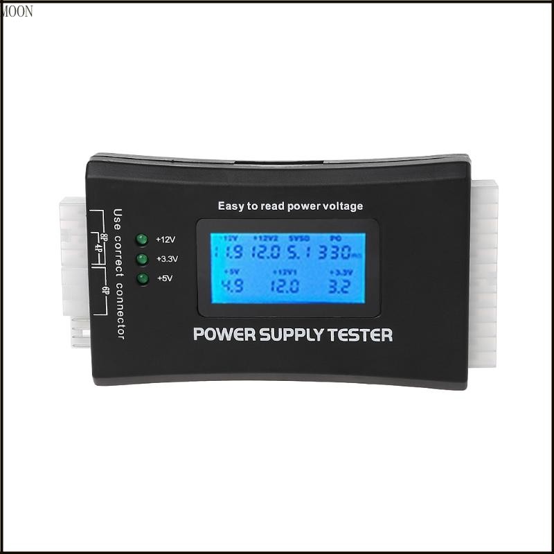 MOON Power Supply Tester จอแสดงผล LCD คอมพิวเตอร์แหล่งจ่ายไฟเครื่องทดสอบวินิจฉัย PC-power Supply ATX