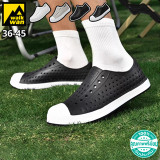 Walkwan รองเท้ายางลุยน้ำ กันน้ำกันลื่น 100% ระบายอากาศดี สีส…