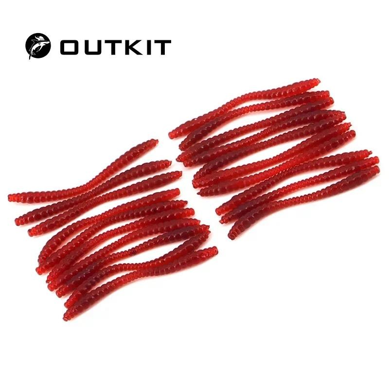 OUTKIT เหยื่อตกปลาแบบหนอน 20 ชิ้น/เซ็ต ขนาด 5.5 ซม. จำลองหนอนพื้นโลก สำหรับตกปลาพร้อมกล่อง