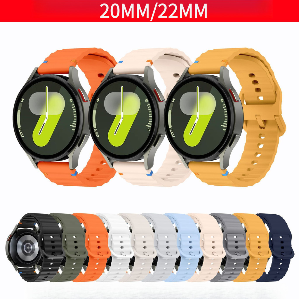 สายนาฬิกาขนาด 20/22 มม. เข้ากันได้กับ Samsung Huawei Xiaomi Garmin Wave สายรัดหัวแบน