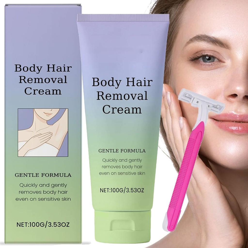 2PACK Luuma Facial Hair Remover, Gentle Body Hair Removal Cream,Pain Free Hair Removal Cream สําหรับ