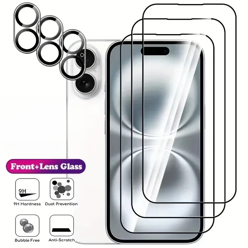 สําหรับ Vivo V2357A V2361GA V2364A V2410A V2415A V2417 V2419 V2419A สีดําขอบกระจกนิรภัยและฟิล์มเลนส์