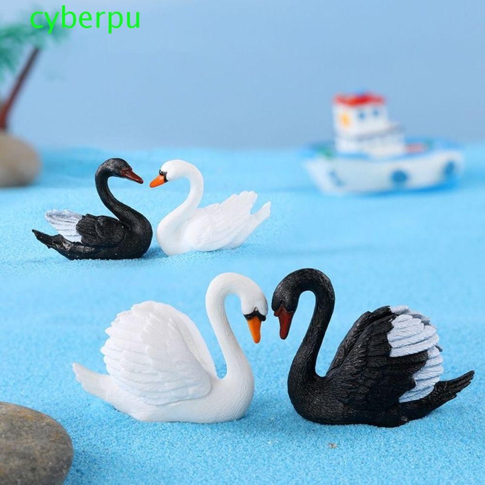 CYBERPULLSE Swan Miniature Model, Cute DIY Jewelry Decor Accessory