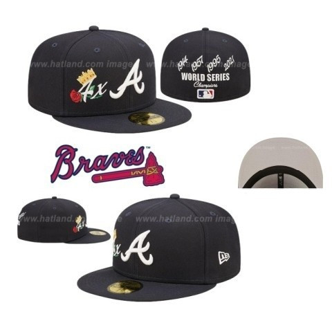 หมวกเบสบอล MLB Atlanta Braves สำหรับผู้ชาย แบบไม่ปรับได้