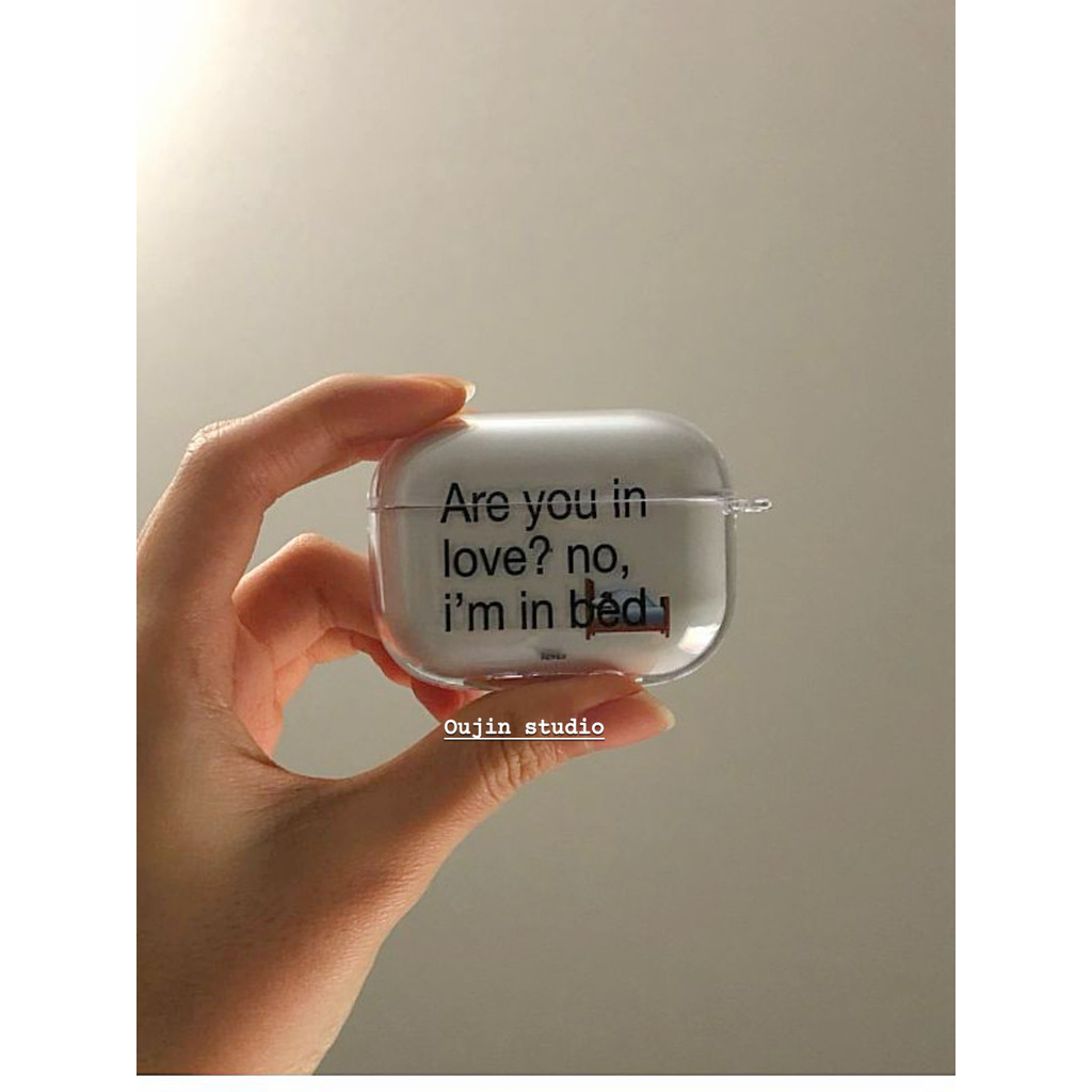 เกาหลีเกาหลีอินการออกแบบเฉพาะเป็นที่คุณรักตัวอักษรภาษาอังกฤษเหมาะสําหรับ airpods 4/3 รุ่น airpods pro2 เคสหูฟังเหมาะสําหรับหูฟังไร้สายบลูทูธเคสป้องกันโปร่งใสนุ่ม