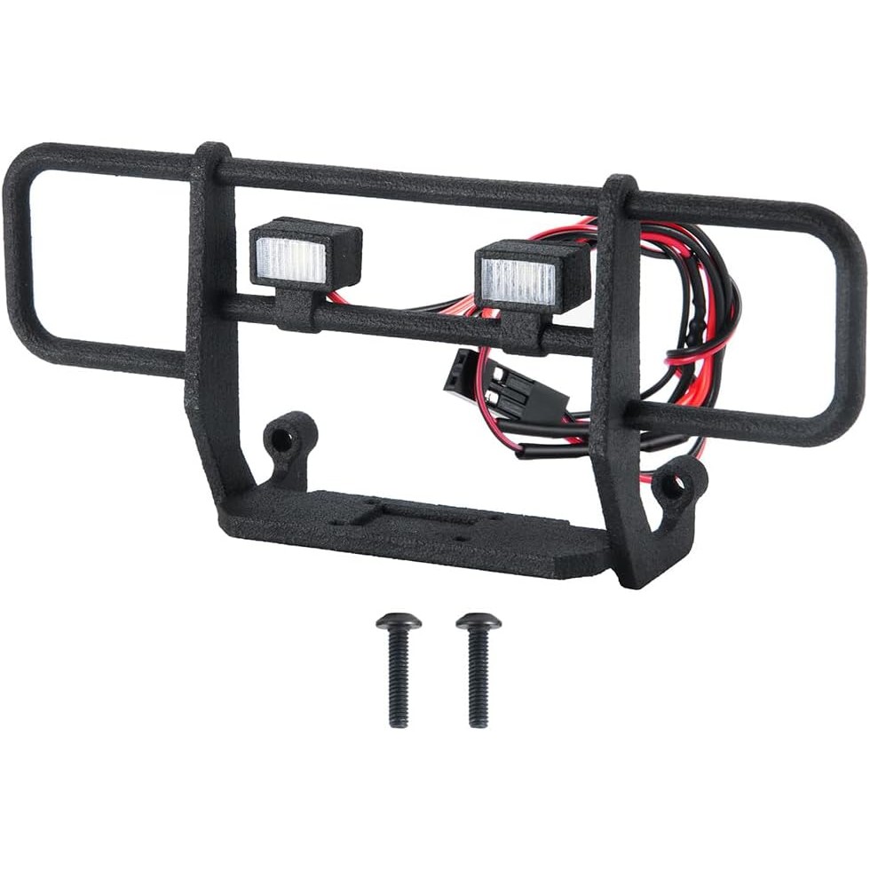 MOHERO RC กันชนหน้า 2 ไฟ LED สําหรับ TRX4M K10 F150 1/18th RC Crawler รถ VOBP