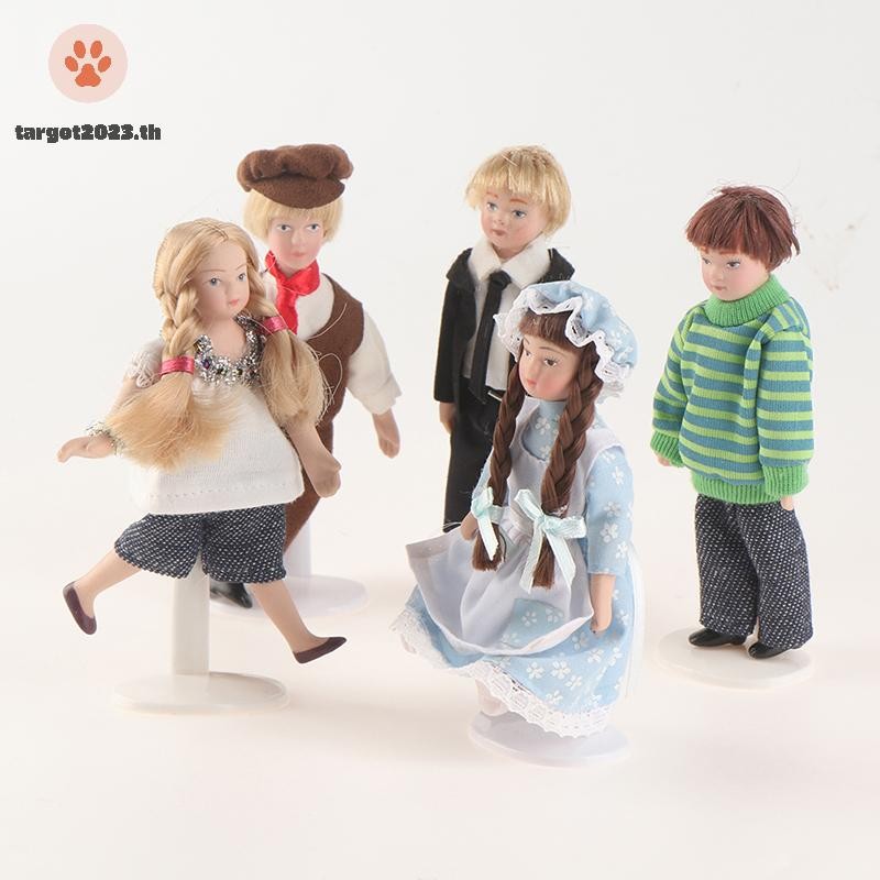 [ARG] 1:12 Dollhouse Miniature Porcelain Dolls โมเดล Little Pretty Girls Boys [TH]