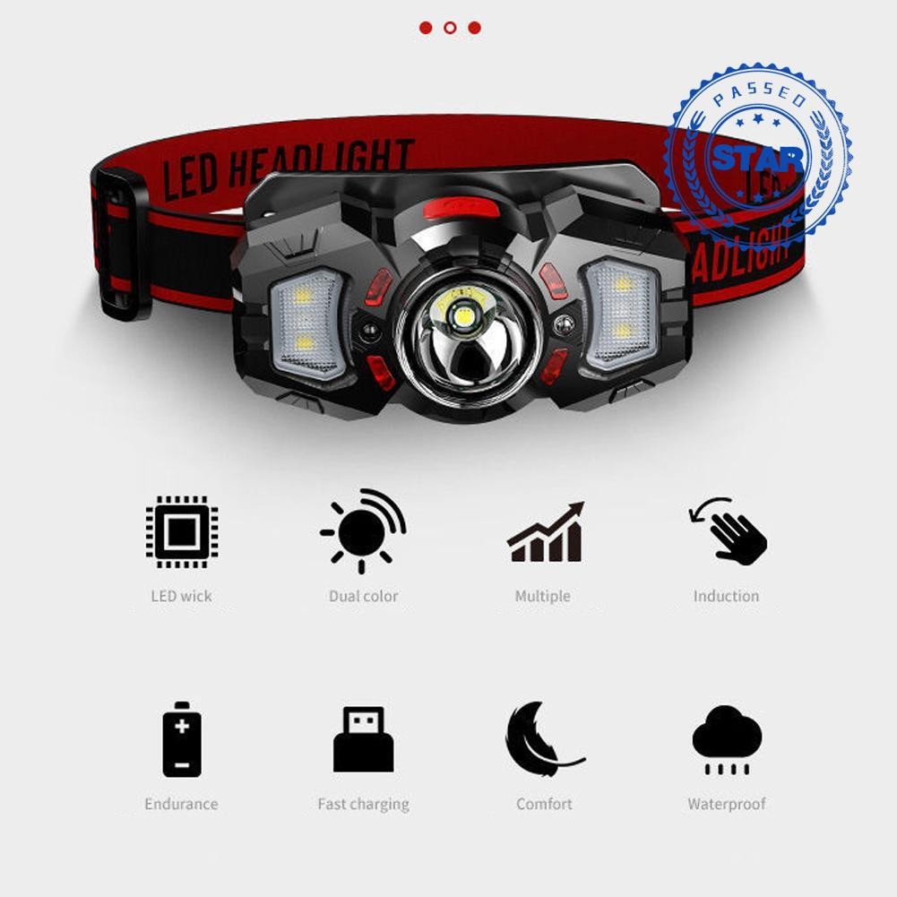 Yb-008 ไฟหน้าเซ็นเซอร์แหล่งกําเนิดแสงคู่หัวกลางแจ้งทํางานติดตั้งโคมไฟไฟหน้าแบบพกพา Y4e8