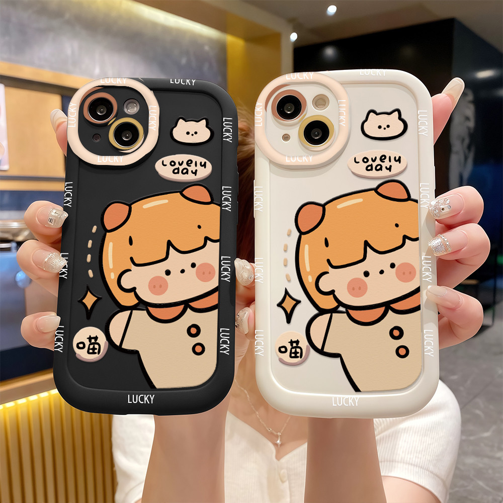 จัดส่งในพื้นที่ เคสโทรศัพท์มือถือพัฟ ภาพเคลื่อนไหวการ์ตูน For IPhone16 14 13 11 6 7 8 plus Pro Promax X XR XSMAX  PFK190