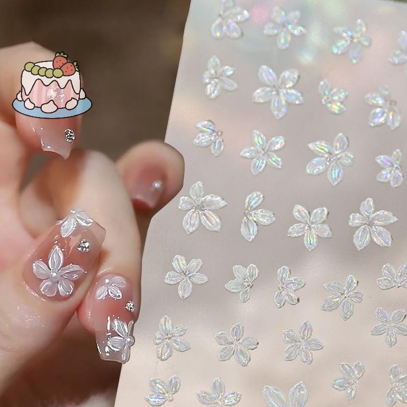 [Sep] 1PCS สติ๊กเกอร์ติดเล็บ 5 กลีบดอกไม้ขนาดเล็กสดดอกไม้ขนาดเล็กสีเล็บ Decal DIY Nail Art เครื่องประดับเล็บเครื่องมือ [COD]