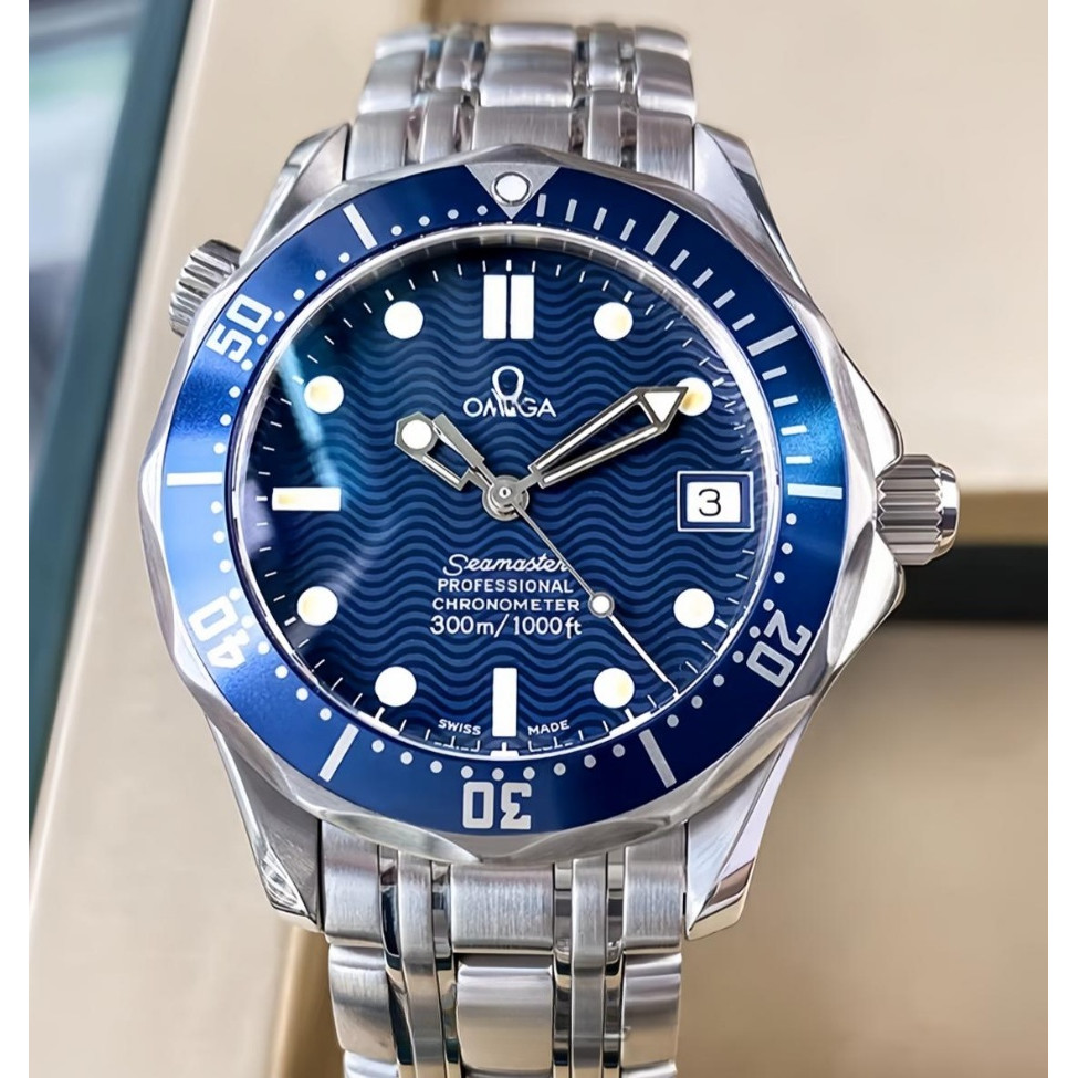 Ou Mijia นาฬิกาผู้ชาย Hippocampus 300 Blue Disc กันน้ําอัตโนมัตินาฬิกาผู้ชาย 25F51.80.00