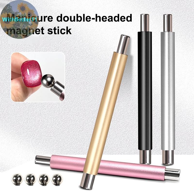 Better Nail Art Magnetic Stick Cat Eye อลูมิเนียมจับทรงกระบอก UV เจลแม่เหล็กเครื่องมือ Double End เล็บออกแบบเครื่องมือ TH