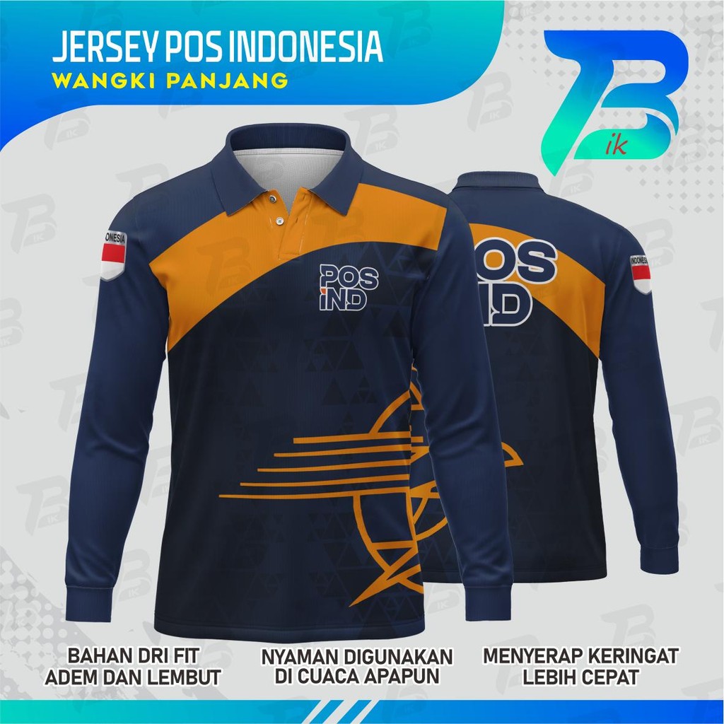 WANGKI POS INDONESIA LONG-SLEEVED JERSEY/INDONESIAN POS COLLAR เสื้อยืด FULLPRINTING/INDONESIAN POS 
