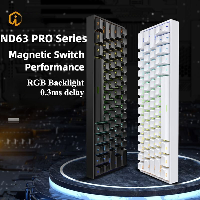 IROK ND63 PRO Magnetic Switch Mechanical Keyboard Hot Swap RGB Wired Gaming 0.02 มม.Class SOCD คีย์บ