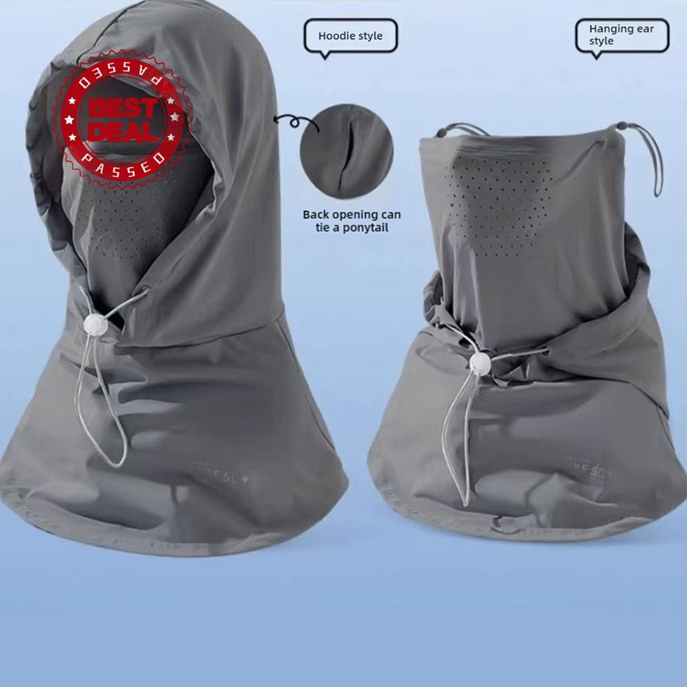 ปรับ Anti-uv Balaclava หมวกผ้าไหมน้ําแข็ง Dual ใช้ยืดหยุ่น Uv ฝาครอบหน้ากากป้องกันใบหน้าคอ A8p0