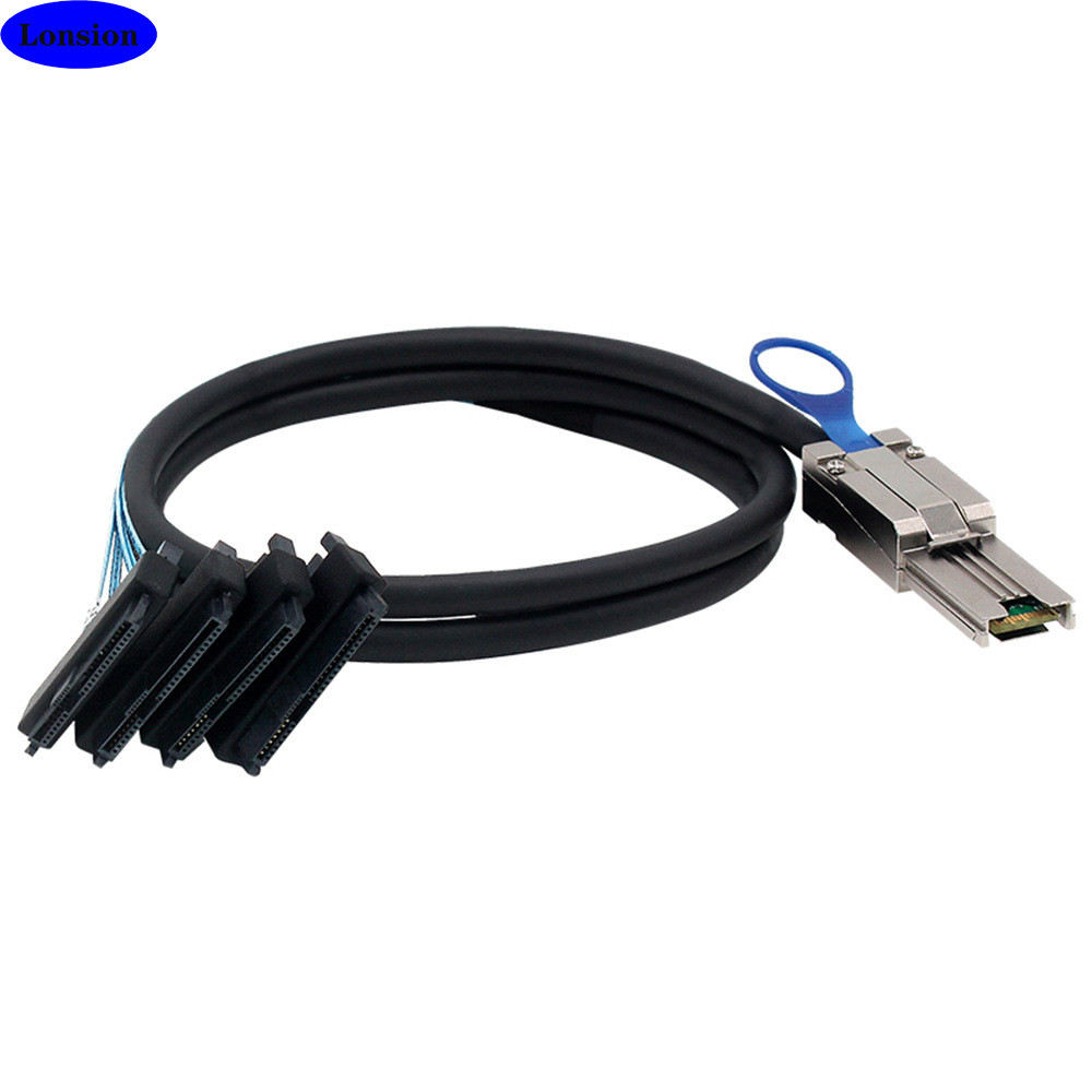 MINI SAS HD SFF-8088 26P ถึง 4 SAS 8482 สายแปลงเซิร์ฟเวอร์สองในหนึ่งเดียว