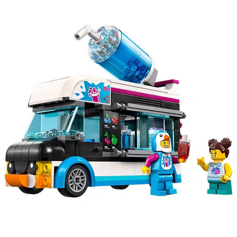 ใช้งานร่วมกับ Lego Penguin Man Smoothie รถบรรทุก 60384 Takeaway รถบรรทุกรถบัสรถตํารวจรถดับเพลิง Buil