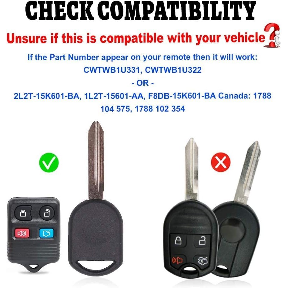 Beefunny เปลี่ยนอัพเกรดพลิกรีโมทกุญแจรถ Fob 315MHz 4D63 ชิปสําหรับ Ford Lincoln Mercury FCC ID CWTWB