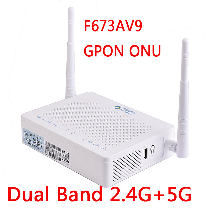 F673AV9a Four-Port Dual-Band Gigabit F673av9 พร้อม Voice Smart Optical Fiber Cat GPON ONU 5G WIFI