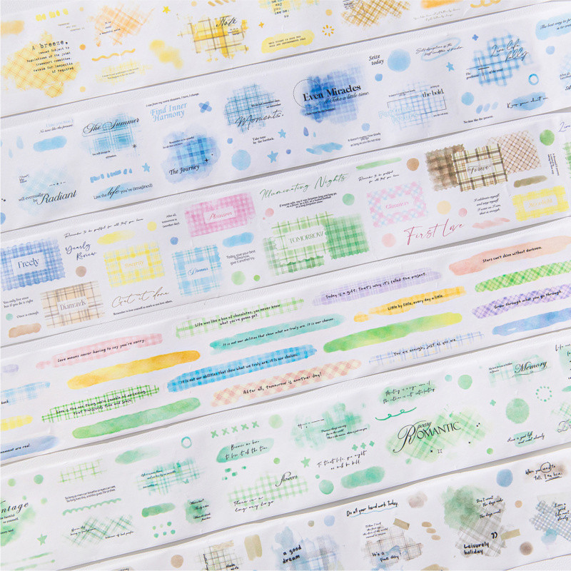 นาย กระดาษ 200 ซม./ ม้วนกระดาษวาชิเทปไดคัท เกลือวินเทจ ผูก ลายตารางหมากรุกสีสันสดใส สมุดทํามือ เทป ทําเอง การ์ดอวยพร ไดอารี่ แก้ว ปฏิทิน เทปตกแต