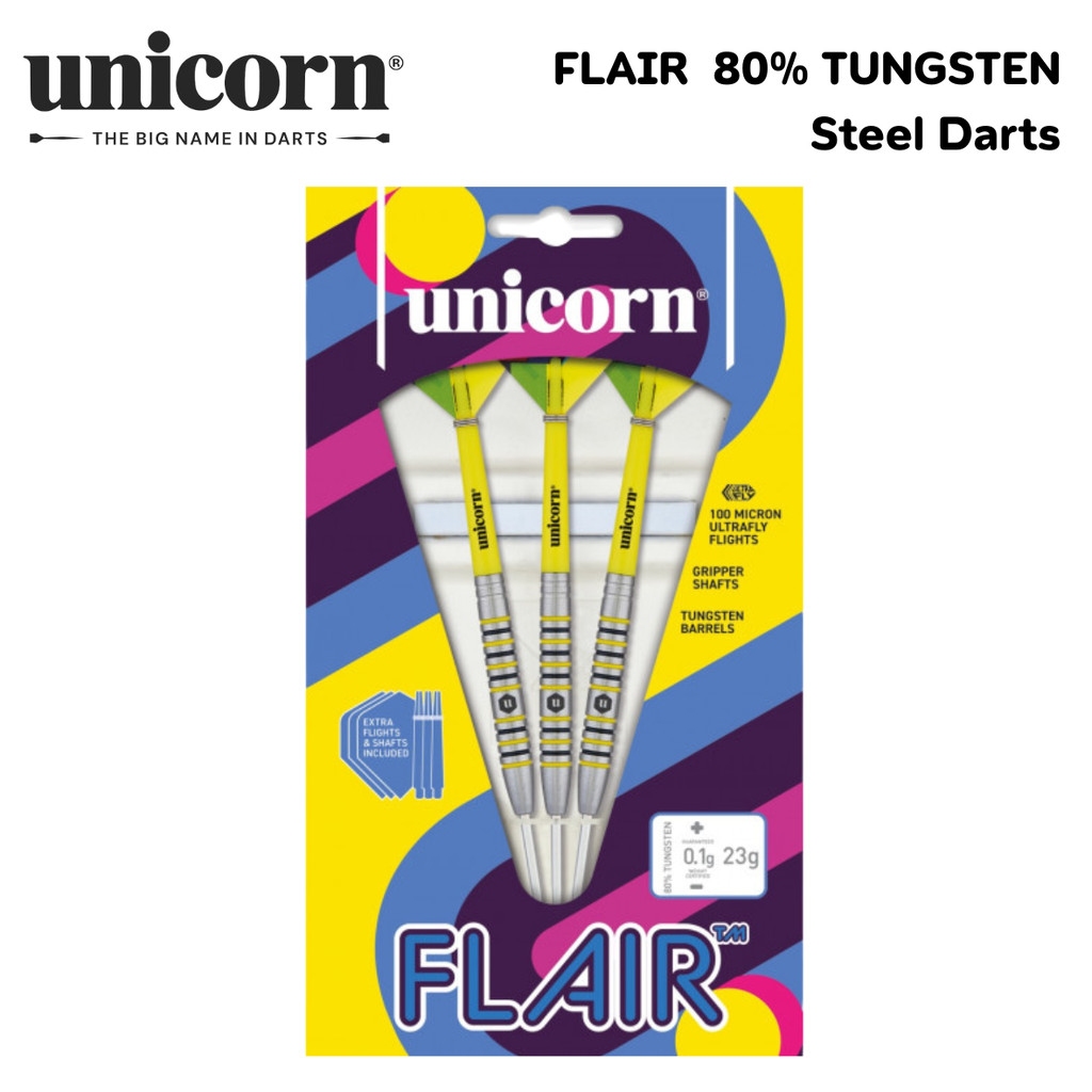 ลูกดอกปาเป้า UNICORN FLAIR4 Tungsten 80% Steel Darts 23g #27723