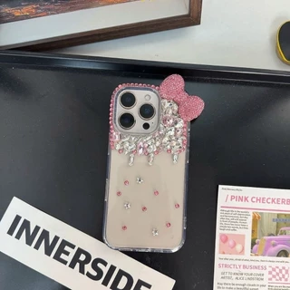 เคสโทรศัพท์สําหรับ OPPO Reno 16 16F 15 Max 15F 14F 14 13 13F 12 12F 11F 11 10 8T 7Z 8Z 6Z 8 7 6 Pro 4G 5G 3Dโบว์Rhinestonesนุ่มกันกระแทกปกหลัง