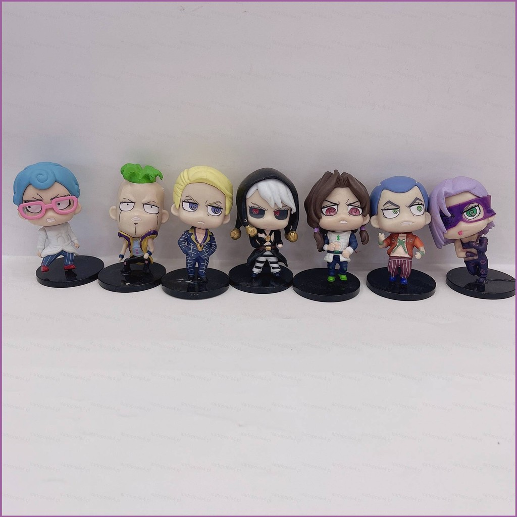 7pcs JoJos Bizarre Adventure Action Figure Hitman ทีม Risotto Nero Ghiaccio Illuso Pesci ตุ๊กตาของเล