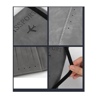 มี RFID safe!! กระเป๋าพาสปอร์ตแท้ วัสดุหนัง PU ซองพาสปอร์ต Passport case ปกป้องข้อมูล