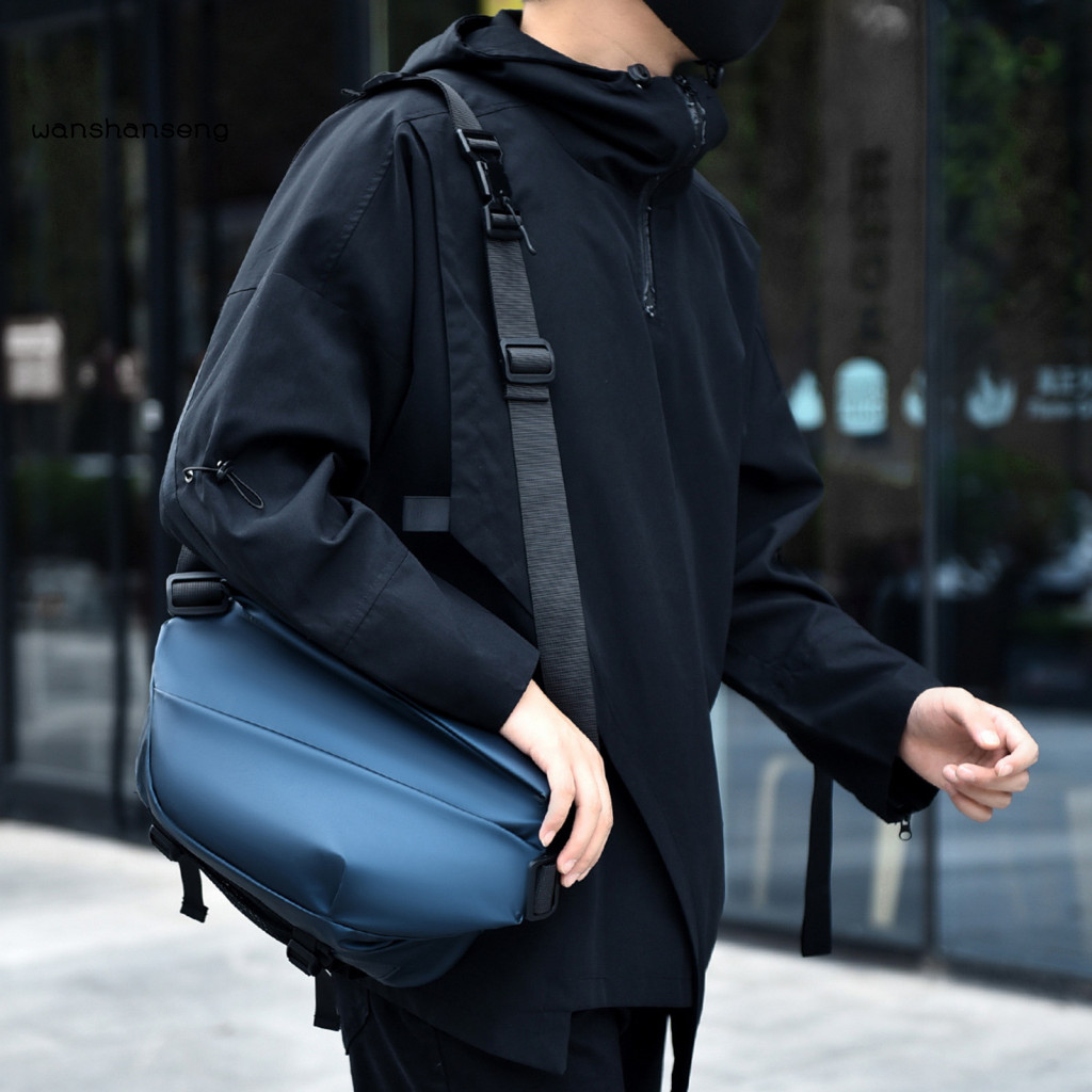 WSG_ กระเป๋าสะพายกันน้ําสําหรับทุกวันกระเป๋าหน้าอกลําลองพร้อมการจัดเก็บสะดวกกระเป๋าสะพายข้างผู้ชายกั