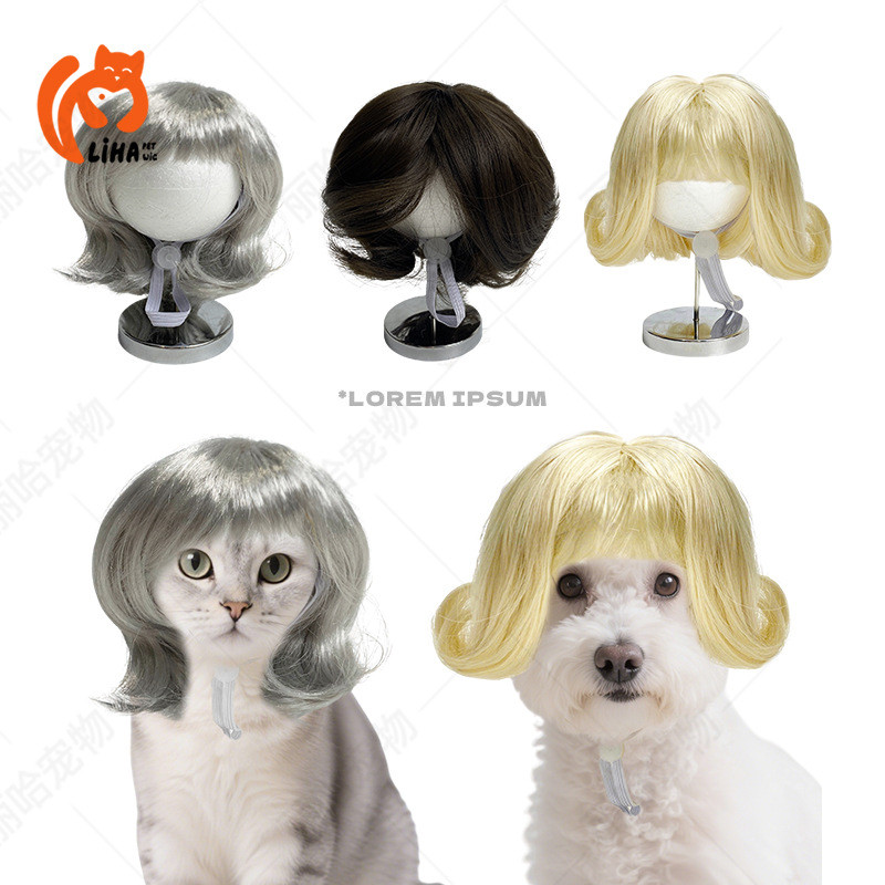 วิกผมแมว วิกผมสุนัข วิกผมสัตว์เลี้ยง แยกหน้าม้า วิกผมขี้เล่น สไตล์ขี้เล่น ตกแต่งสัตว์เลี้ยง ตกแต่งฮาโลวีน วิกหมา วิกตุ๊กตา