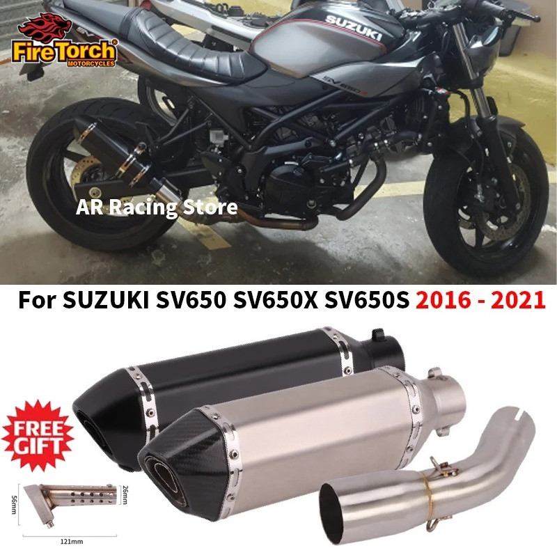 สําหรับ SUZUKI SV650 SV650X 2016-2021 รถจักรยานยนต์ไอเสีย Mid Link ท่อท่อไอเสีย AK Racing DB Killer