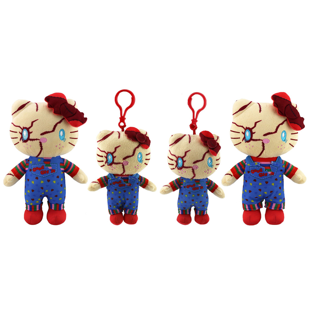 1 ชิ้น 12-23 ซม.อะนิเมะ Hello Kitty Plush Kawaii Action Figure ของเล่น Chuacky ตุ๊กตาน่ารักจี้คีย์สาวฮาโลวีนคริสต์มาสของขวัญวันเกิด