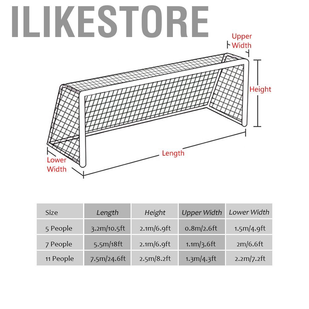 Ilikestore ILIKESTORE-Th Goal Net Net การแทนที่ 24 x 8ft การฝึกอบรมสีขาวสำหรับอวนภาคสนาม (5-a 3.2mx2