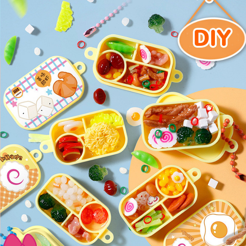 COD ﻿ของเล่นแฮนด์เมด DIYพวงกุญแจ ของเล่นเด็กในครัว ชุดของเล่นครัวกล่องข้าว ห้องครัวโมเดลจิ๋ว - รูปที่ 2