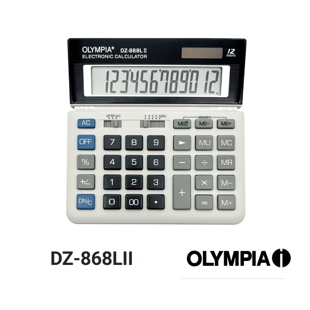 Olympia เครื่องคิดเลขเดสก์ท็อปพลังคู่ 12 หลัก DZ-868LII DZ-8780LII
