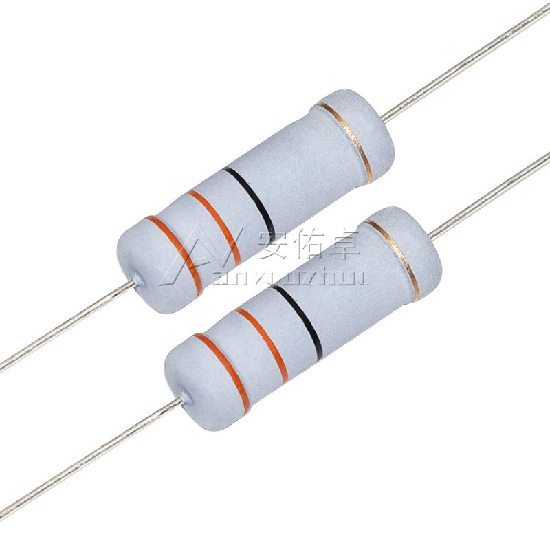 5W ตัวต้านทานฟิล์มคาร์บอนแหวนสี่สี 0.27 Om 2.7K 27R 270 Om 0.3 R 3 Om 30K 300K