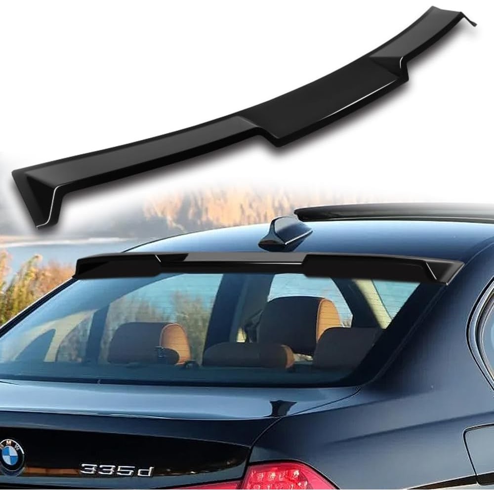 Q1-TECH, สปอยเลอร์หลังคาหน้าต่างด้านหลังเข้ากันได้กับ 2006-2011 BMW 3-Series E90 M3 323i 325i 328i 3