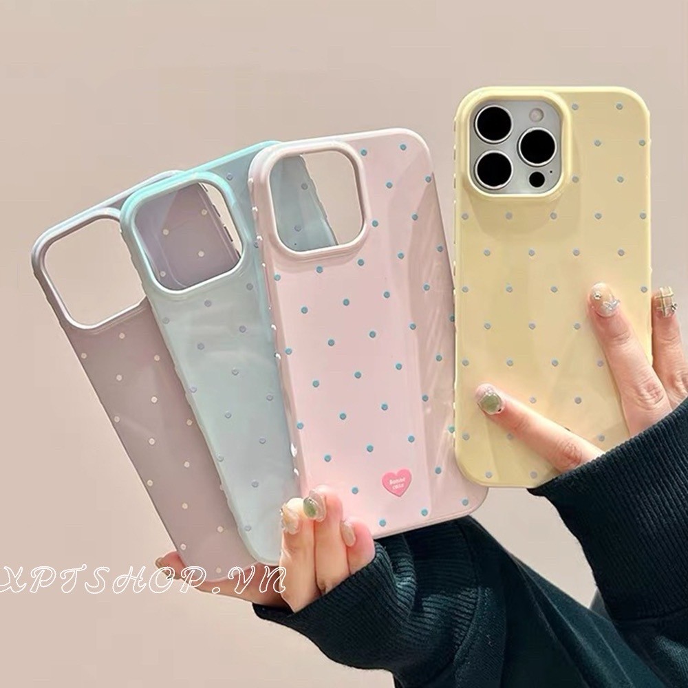 Polka Dot Soft เคสโทรศัพท์สําหรับ iPhone 17 Pro Max 16 15 14 13 12 กันกระแทกป้องกันปลอก