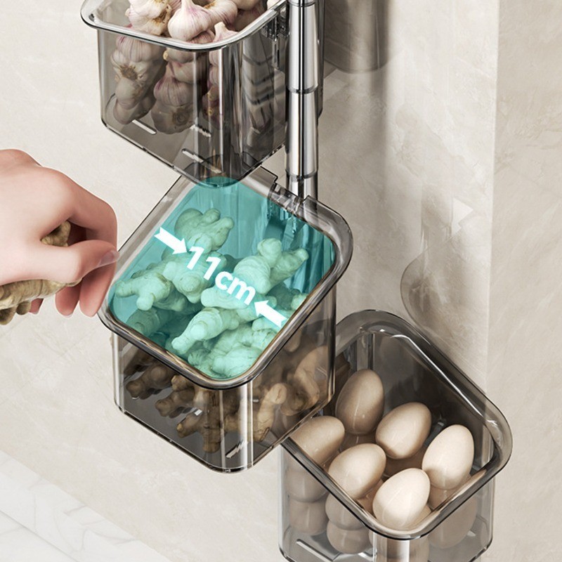 [3-5วันมาถึง]กล่องเก็บของสร้างสรรค์2/3ชั้น-ติดผนังถ้วยดูดแขวนตะกร้าหมุนได้มัลติฟังก์ชั่ตะกร้าเก็บห้องน้ํา - รูปที่ 4