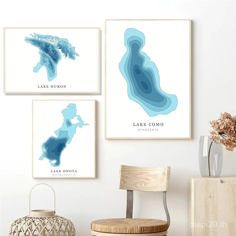 โปสเตอร์ศิลปะ Minnesota Area Lake Como/Detroit Lakes สำหรับการตกแต่งบ้าน แบบไม่มีกรอบ