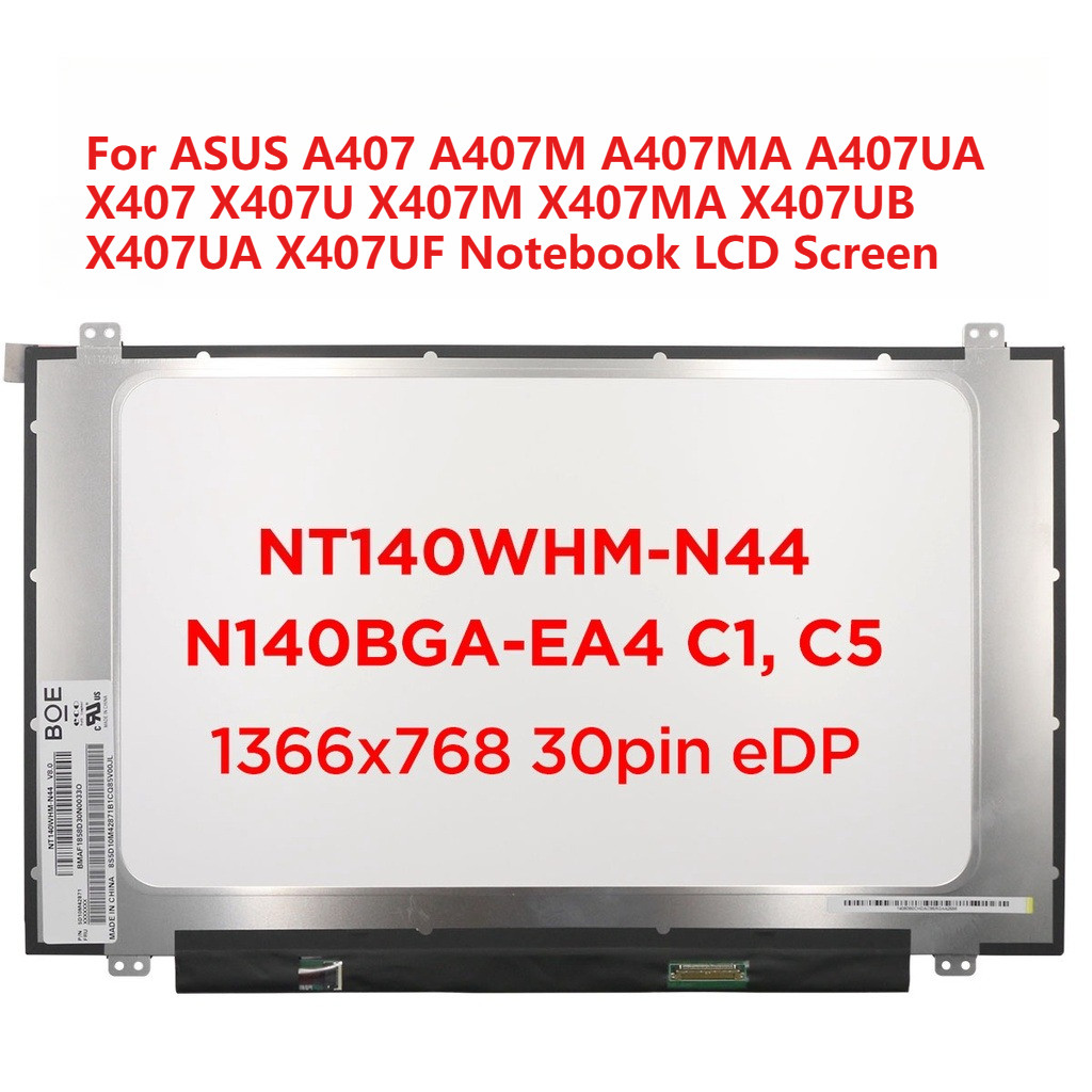 สําหรับ ASUS A407 A407M A407MA A407UA X407 X407U X407M X407MA X407UB X407UA X407UF โน้ตบุ๊คหน้าจอ LC