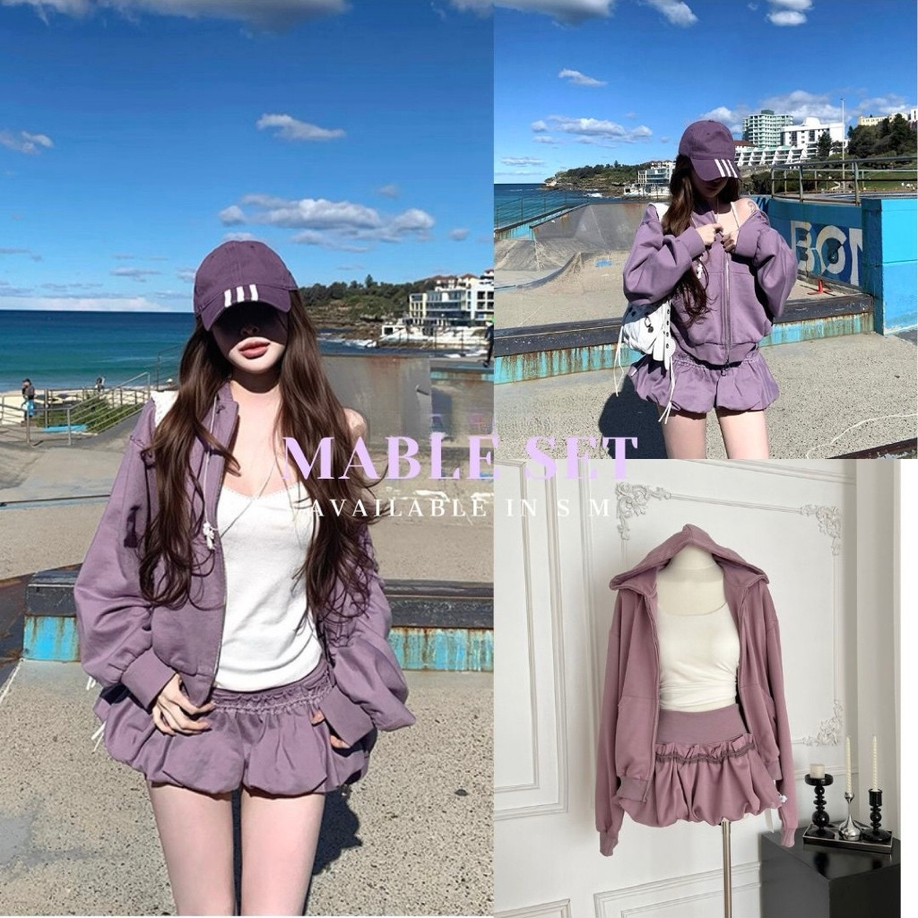 AVES.BRAND MABLE SET ชุดเซ็ตเสื้อฮู้ด กระโปรงบอลลูน