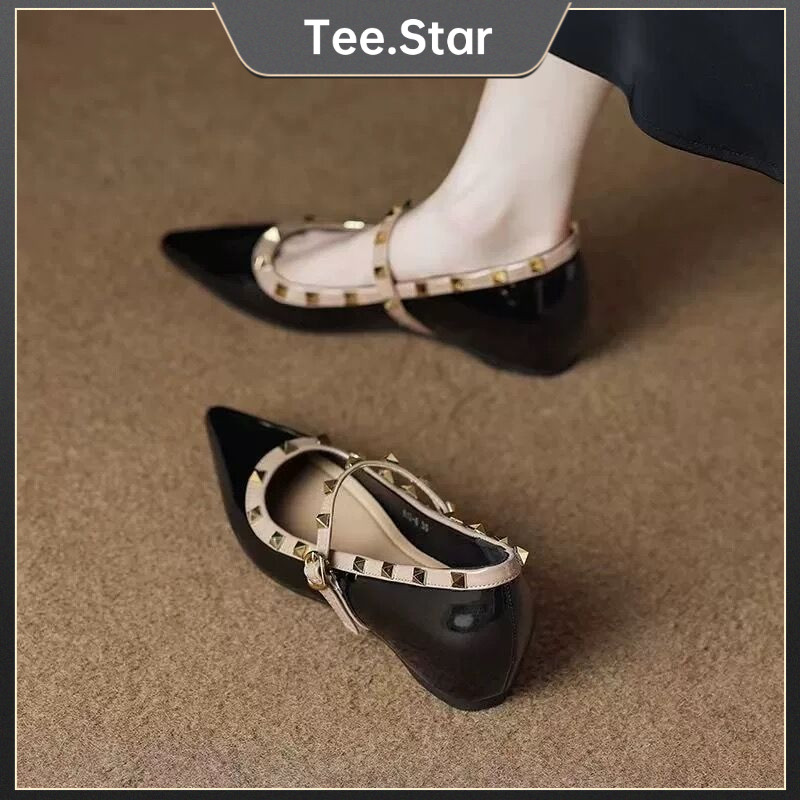 Tee.star รองเท้า Mary Jane สไตล์ฝรั่งเศส 🎀 สายคาดข้อเท้าซ่อน | สวมกับชุดราตรียามเย็นหรูหรา 👠✨