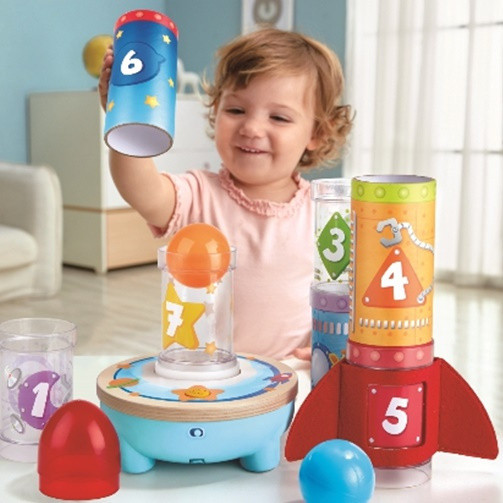 Hape - Rocket Ball Air Stacker Science Toy Rocket Blowing Ball 18M+
