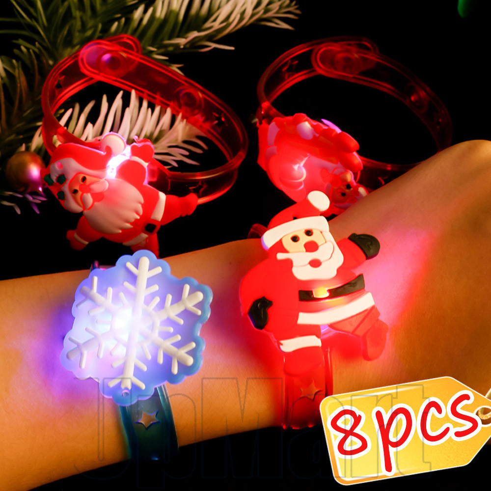 สายรัดข้อมือไฟกระพริบหลายสี สำหรับเด็กในวันคริสต์มาสและงานเฉลิมฉลอง