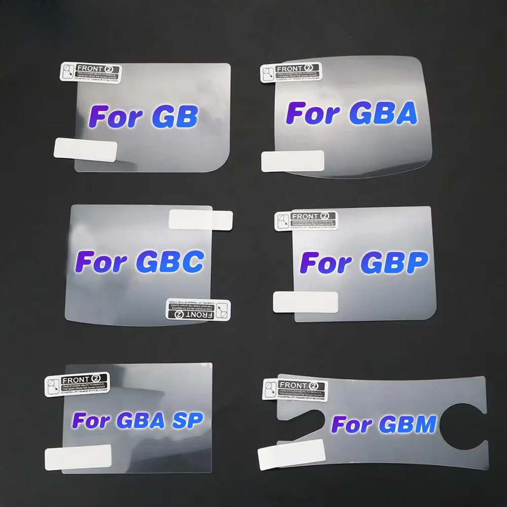 1PCS หน้าจอ LCD Protector ฟิล์มป้องกันสําหรับ Gameboy Advance สี Pocker GBA SP GBC GBP GBM คอนโซล